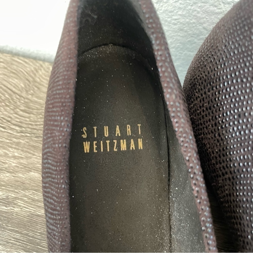 Stuart Weitzman Brown Sojourn Goosebump Wedge Pumps, Size 6.5N - Picture 6 of 9
